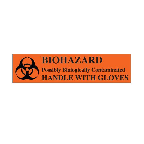 Biohazard Seals, 1" x 4", Pack of 250